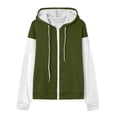thumbnail image 5 of Jsaierl Women's Trendy Color Block Zip Up Hoodies Sweatshirts with Drawstring and Kangaroo Pocket Oversized Sporty Tops S-2XL, 5 of 6