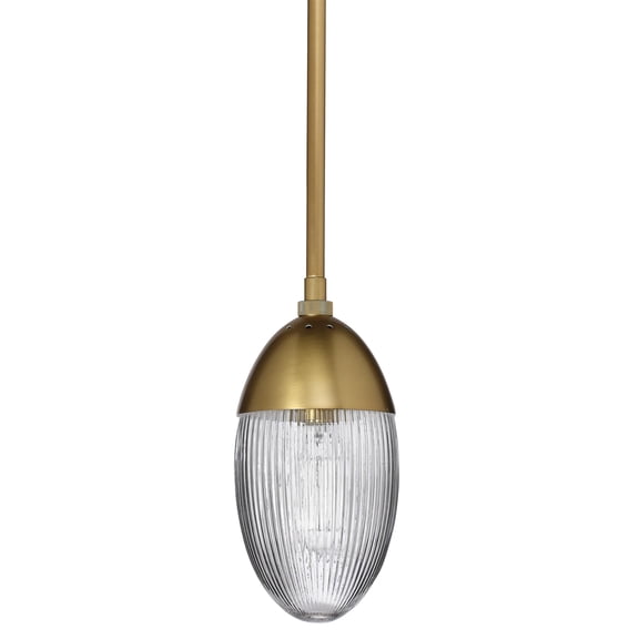 Jamie Young Co Whitworth Metal & Glass Small Pendant in Antique Brass
