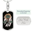 thumbnail image 2 of Alien Jesus Stainless Steel or 18k Gold Premium Swivel Dog Tag Keychain, 2 of 10