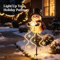 thumbnail image 4 of Snowman Magic Fountain, Flowing Snowflake LED Christmas Garden Light,Solar Power and Outdoor Garden Stake for Christmas Yard Decor, 4 of 7