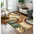 thumbnail image 4 of Well Woven Deco Rings Red Ivory Light Blue Geometric Modern Casual Area Rug Easy to Clean Stain Fade Resistant Shed Free Abstract Contemporary Color Block Boxes Lines Soft Living Dining Room Rug, 4 of 7