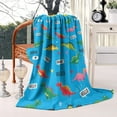 thumbnail image 2 of Blue Cartoon Dinosaurs WordsHearts Pattern Blanket,Comfortable Soft Lamb Wool Throw Blanket,All Season,Warm Lightweight Blankets for Sofa Bed Couch Living Room Chair,40"x50", 2 of 4