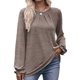 thumbnail image 1 of Camisas de Larga para Mujer, Moda Otoño 2025, Blusas Elegantes e Informales, Blusas Tipo Túnica Plisadas con Cuello Redondo. Caqui S, 1 of 10