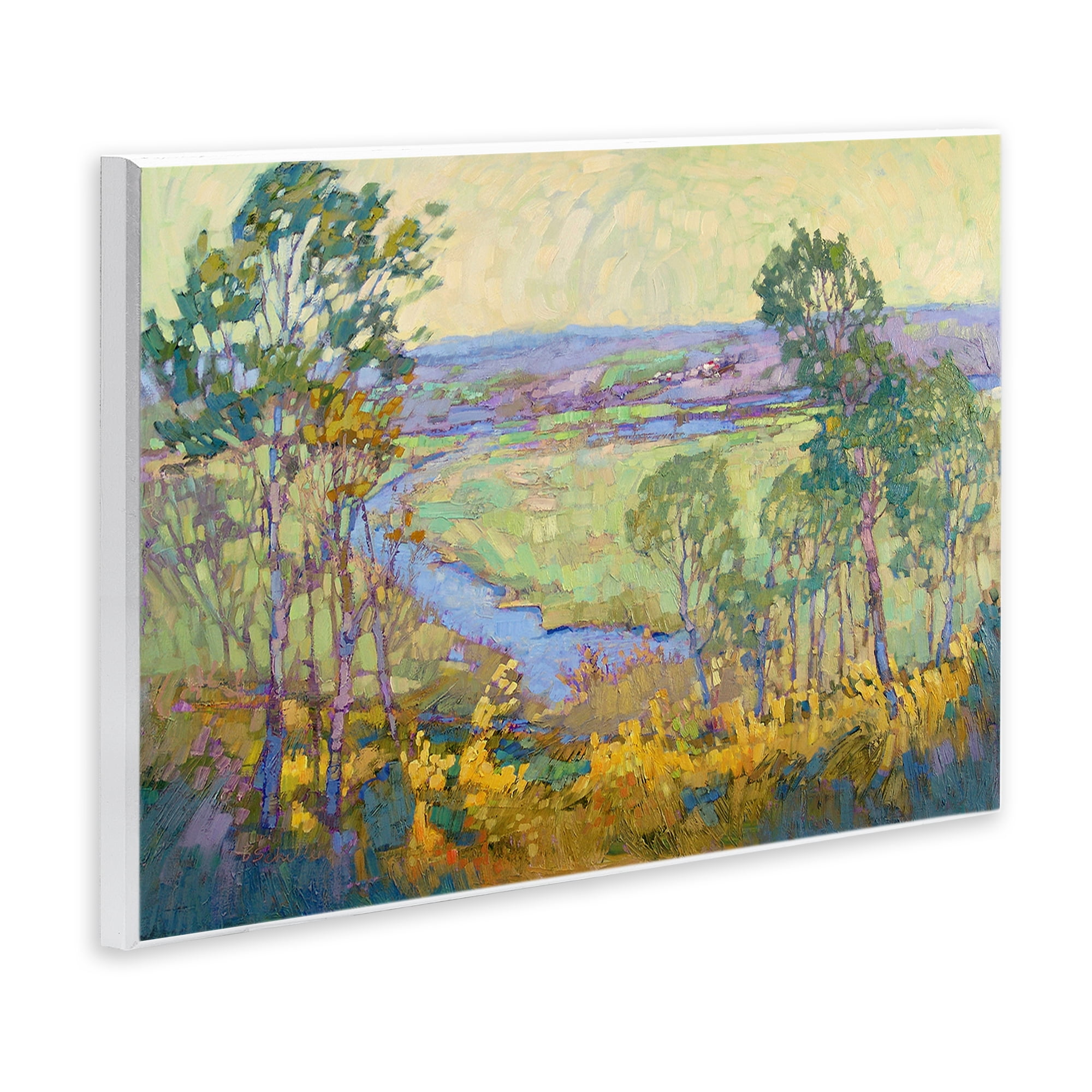 Stupell Industries Abstract Winding Stream Landscape & Nature Painting Unframed Art Print Wall Art, 19 x 13