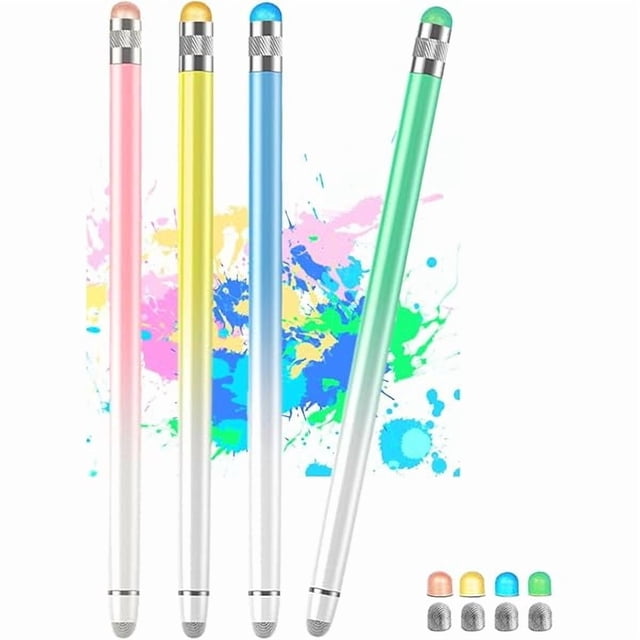 ccwonima Stylus Pens for Touch Screens with 8 Extra Tips High Sensitivity & Precision Tablet Pen(4pcs),2 in 1 Stylus Pen for iPad Compatible with All Touch Screen Devices