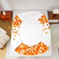thumbnail image 5 of Manfei Modern Abstract Geometric Bed Sheets,Minimalist Buffalo Checkered King Sheets,Orange Pixel Sheet Set For Teens,Luxury Bedroom Decor,4pcs, 5 of 7
