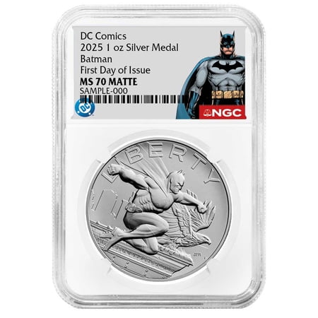 2025 1-oz Batman DC Comics Silver Medal NGC MS70 FDI Batman Label