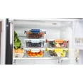 thumbnail image 2 of 5-Pack 36 oz Sculpted Glass Food Storage Containers with Lids - Borosilicate Glass Meal Prep Container - Airtight, Leak-Proof Food Prep Containers, Microwave, Freezer, Oven Safe & BPA Free, 2 of 5