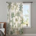 thumbnail image 4 of Palm Tree Sheer Curtains 45 Inches Long, Sage Green Tropical Nature Plant Watercolor Light Filering Curtains, Breathable Simi Curtain Privacy Drapes for Kitchen Bathroom Small Window Treatment, 4 of 9