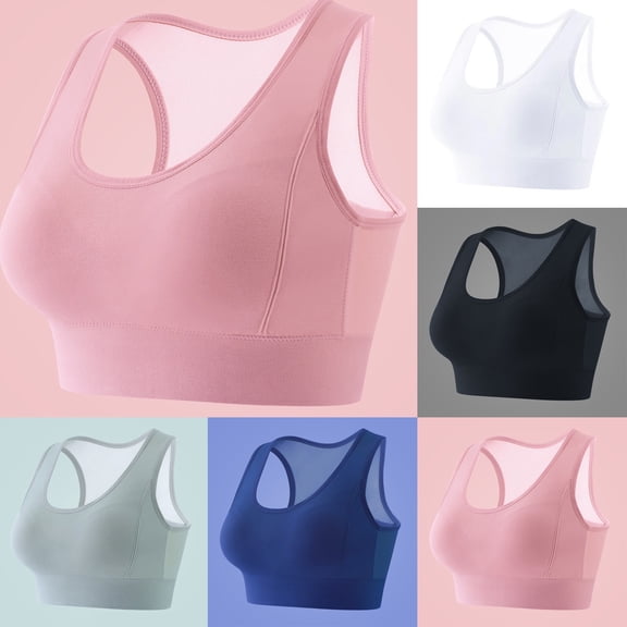 QLEICOM Sports Bras for Women,Wireless Bra,Plus Size Solid Color Longline Sports Bra Fashion Racerback Light Support Wireless Comfortable for Yoga Casual Sleep and Activities White