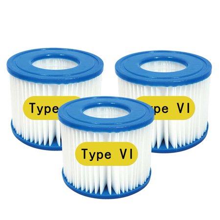 DAYEAR Hot Tub/Spa pool filter cartridge Replacement for Type VI Lay-Z-Spa SaluSpa 90352E Swimming Pool Pump Compatible with B.W. Coleman Type VI Filter (3 pack)