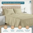 thumbnail image 6 of Casa Platino 100% Cotton Twin Bed Sheet Set – 4 Piece Sateen Bed Sheets 600 Thread Count, Luxury Sateen Weave Offering Buttery Soft Everyday Comfort, Snug Fit 15” Deep Pocket - Linen, 6 of 8