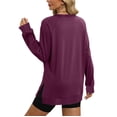 thumbnail image 5 of Baqcunre Women's Clothing, Sweatshirt for Women'side Split Fall Fashion 2025 Long Sleeve Shirts Trendy Valentines Day Gifts, 1Pc Blouse Purple M, 5 of 5