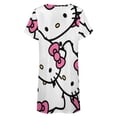 thumbnail image 5 of Hello Kitty Nightgowns for Women Short Sleeve Night Gown Soft Sleep Shirts Women's Sleepwear Print Sleep Dress, 5 of 7