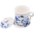thumbnail image 4 of Chinese Porcelain Tea Mug-4 PCS Kit JingDeZhen Handmade Ceramic Kung Fu Tea Cup with Loose Leaf Tea Brewing System For Home Office Kitchen (Style M), 4 of 7