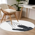 thumbnail image 4 of Dinosaurs Showering Round Area Rug 4Ft Washable Circle Rugs for Bedroom Dining Room, Modern Abstract Art Funny Animals Non-Slip Carpet Floor Mats Indoor Outdoor Carpet Runner Aesthetic Home Decor, 4 of 8