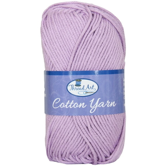 Threadart 100% Pure Cotton Crochet Yarn | 50 gram Skeins | Worsted Medium #4 Yarn | 85 yds per Skein | 30 Colors Available | Lavender #3552