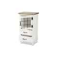 thumbnail image 3 of Baxton Studio Faron Classic and Traditional Farmhouse Two-Tone Distressed White and Oak Brown Finished Wood 2-Drawer Storage Cabinet, 3 of 9