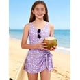 thumbnail image 2 of Aideaone Girl One Piece Swimdress Swimsuits Adjustable Straps Bathing Suit with kirt Tummy Control Swim Dresses Size 10-16, 2 of 5