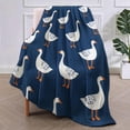 thumbnail image 2 of VANZEV Goose Fleece Blanket Gifts for Kids and Adults, Cute Animal Cozy Throw Blankets, Soft Warm Plush Goose Blanket with White Geese Pattern for Home Decor, 60x80 Inches C95, 2 of 3