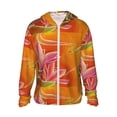thumbnail image 1 of Balery Orange Flower Psychedelic Sudadera ligera de manga larga con capucha y protección solar UPF 50+ para hombre y mujer, ideal para pesca y running-Small, 1 of 7