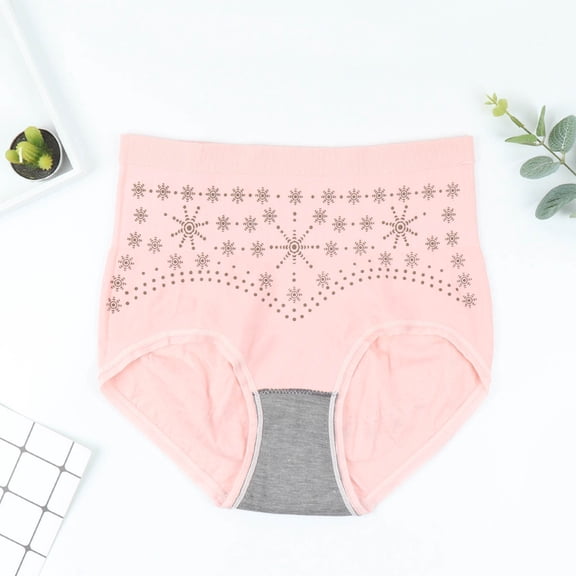 Lolmot Women Underwear High Waist Cotton Briefs Ladies Panties Tummy Control Panty Full Coverage Plus Size Breathable Warm Belly Hip Lift Thin Waist Panties
