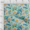 thumbnail image 1 of oneOone Cotton Cambric Teal Blue Fabric Stripe|Triangle & Daisy Floral Fabric For Sewing Printed Craft Fabric By The Yard 56 Inch Wide, 1 of 4