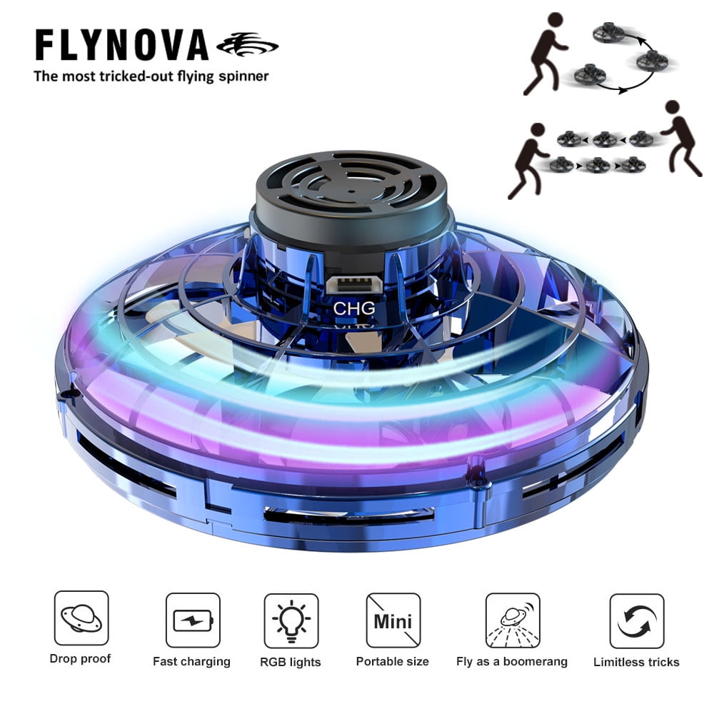 Flynova Drone UFO Flying Gyro Spinner Toys Induction Lighting Aircraft Returning 