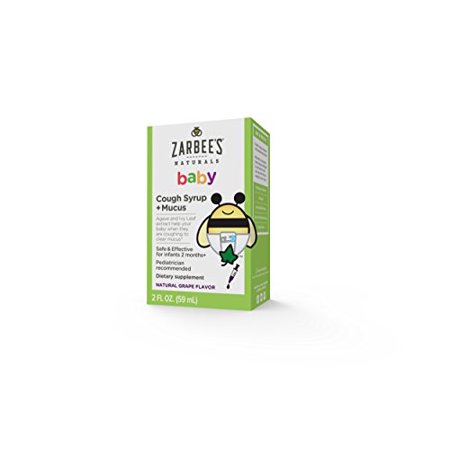 6 Pack Zarbee's Naturals Infant Baby Cough Syrup & Mucus, Grape, 2 oz Each