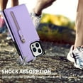 thumbnail image 6 of Dteck Leather Wallet Case for iPhone 13 Pro Max Flip Folding Case with RFID Blocking Card Slots Zipper Pocket Kickstand Detachable Handstrap Shockproof Purse Case For iPhone 13 Pro Max,Purple, 6 of 8