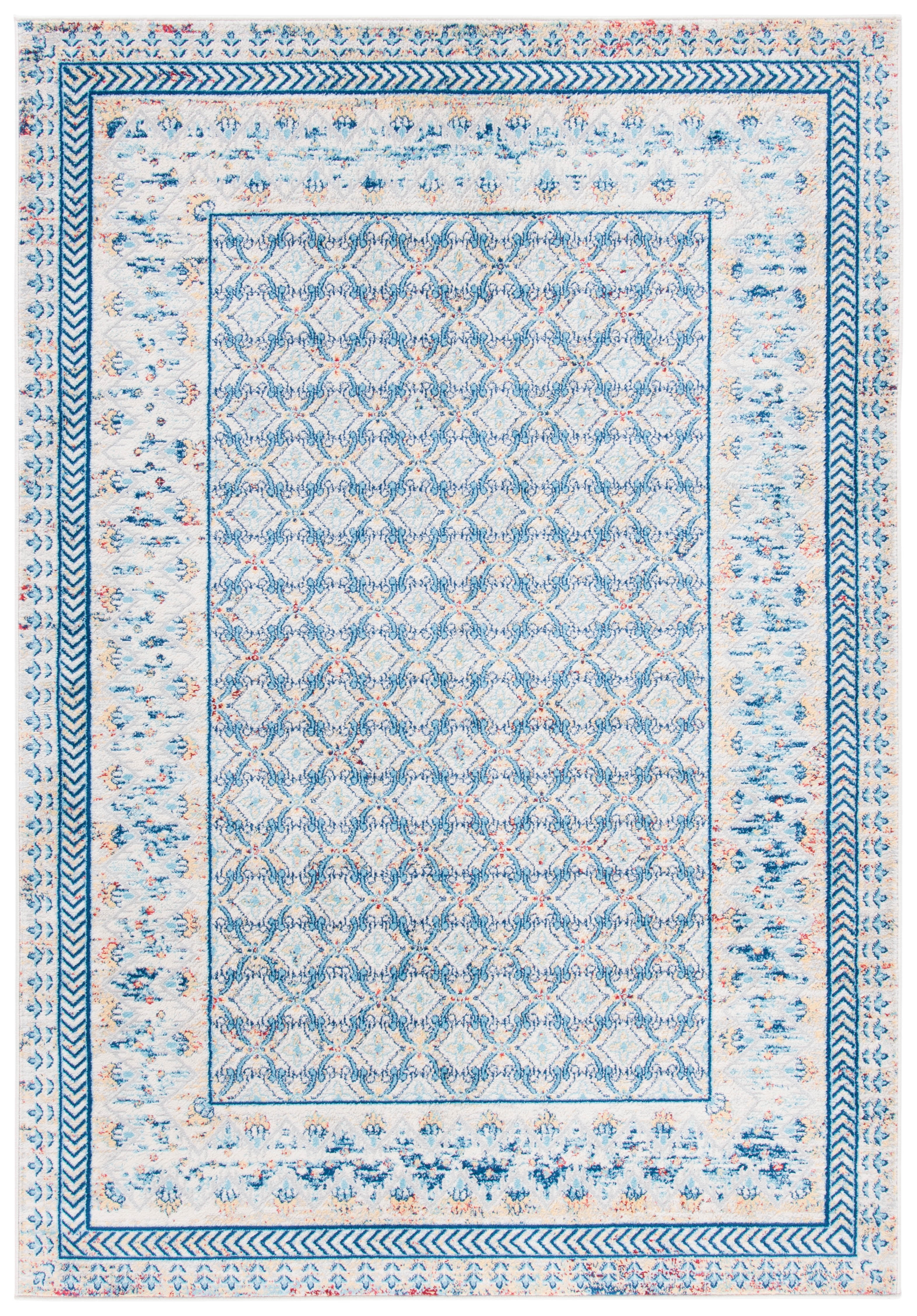 SAFAVIEH Brentwood Dory Geometric Area Rug, Blue/Yellow, 3' x 5'