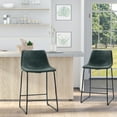 thumbnail image 2 of HOMCOM Bar Stools Set of 2, Counter Height Barstools with Back, 2 of 10