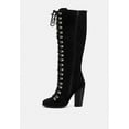 thumbnail image 4 of STREET-SLAY Antique Eyelets lace up Knee Boots In Black, 4 of 6