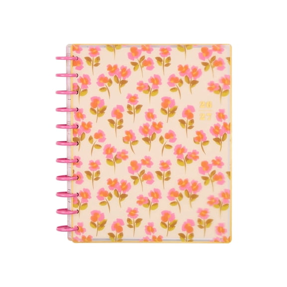 Happy Planner Sunshine Blooms Dated 12-Month Planner, July 2026 – June 2027, Big Size, Horizontal Layout, Disc-Bound, 3 Bonus Months, 2 Sticker Sheets, 8.5" x 11"