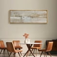 thumbnail image 4 of Large Framed Canvas Print Neutral Beige and White Textured with a Weathered LookWall Art Decorative Ready to Hang Painting for Living room Bedroom 60x20 inches Natural Frame, 4 of 7