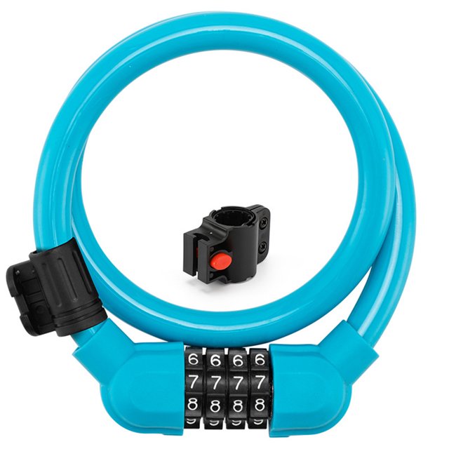 Naiovety Cable de bloqueo de bicicleta 4 dígitos antirrobo bicicleta de montaña ciclismo de carretera motocicleta seguridad al aire libre repuesto azul Type2 NO2 Naiovety OD023168-06