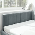 thumbnail image 4 of CoSoTower Full Size Upholstered Tufted Bed Frame, Sofa Bed Frame with Comfortable Backrest and Armrests, Full Size Bed for Bedroom, Living Room,Velvet-Gray, 81''*60''*29.5'', 4 of 9
