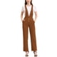 thumbnail image 1 of INSPIRAR CHIC Mono de Mujer Pantalones de Pierna Ancha con Bolsillos Laterales Tirantes Largos Color Marrón, 1 of 7
