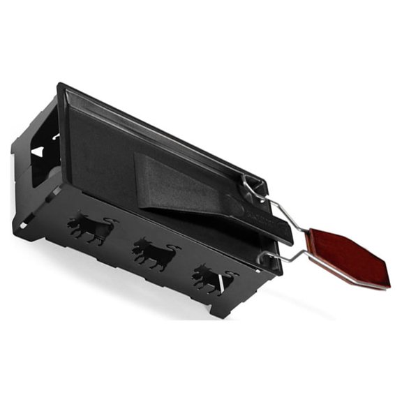Juego de parrilla Injueey de acero inoxidable mini rectangular portátil Negro