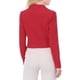 thumbnail image 3 of Blazer de oficina para mujer sin cuello, traje casual de negocios, blazer corto XS rojo, 3 of 8