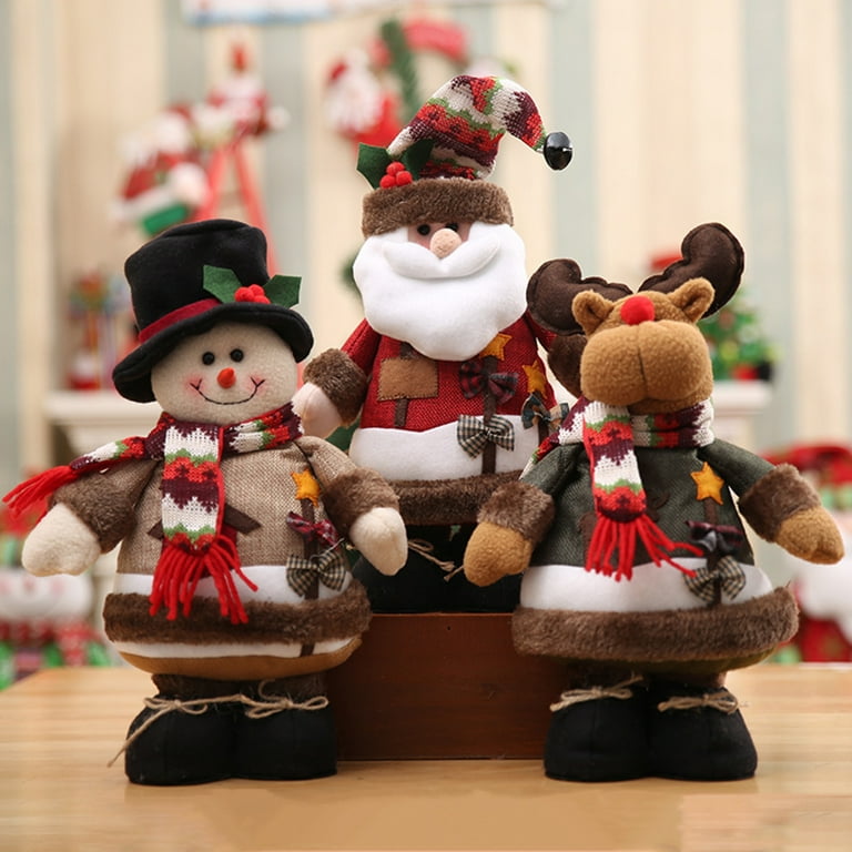 Bobasndm Christmas Decorations Sitting Father Xmas Santa Claus Snowman Plush Toy Doll Xmas Party Home Decor Indoor Table Fireplace Shelf Ornament Decor Gifts Walmart