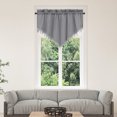 thumbnail image 6 of HCBY Lace Valance Swag Curtain 51 Inch Scalloped Sheer Curtain Panels with Crystal Beads - Rod Pocket Farmhouse Window Treatment for Kitchen Bedroom 1pc Boho Chic Drape Decor Gray, 6 of 7