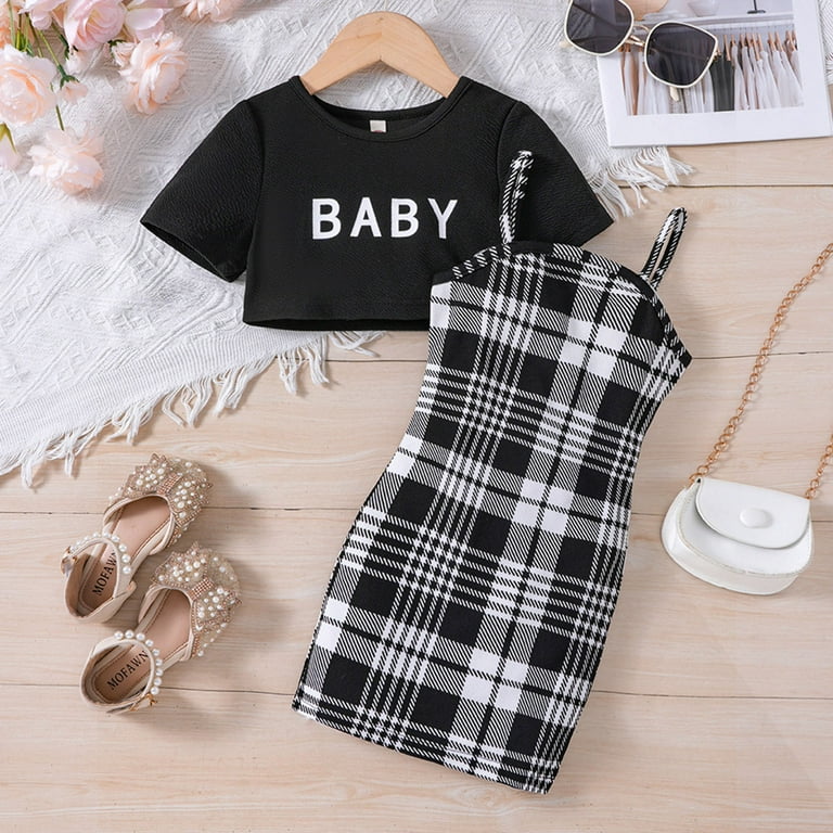 black plaid bodycon dress Rihoas Crew Neck Plaid A-Line Mini Dress for Women, Black / L