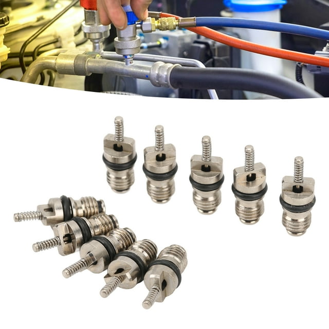 High Pressure Valve Cores, Car Air Conditioning Valve Core Aluminum Alloy Copper 20Pcs Long Life Span Scratch Resistance For Replacement