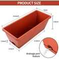 thumbnail image 3 of Window Box Planter, 12 Pack Plastic Vegetable Flower Planters Boxes 17 Inches Rectangular Flower Pots with Saucers for Indoor Outdoor Garden, Patio, Home Decor (Brick red), 3 of 6