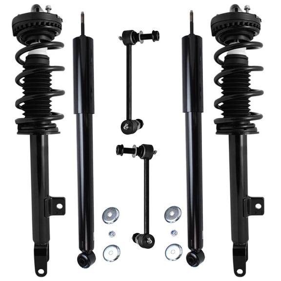 Detroit Axle - RWD 3.6L Struts Suspension Kit for 2011-2019 Chrysler 300, 2011 Dodge Challenger, 2 Front Struts with Coil Spring 2 Rear Shock Absorbers 2 Front Sway Bar End Links Replacement