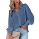 thumbnail image 1 of Blusa de Larga con Botones y Estampado de Farol para Mujer, Estilo Casual, 2025 Azul XXL, 1 of 7