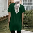 thumbnail image 4 of Fglymey Womens Summer Solid Color Square Neck Short Sleeve Dress With Pockets - Casual Athleisure Tee​​ Army Green 2XL, 4 of 7