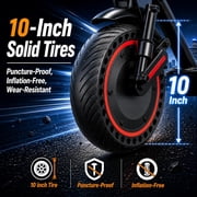 Electric Scooter Adults 500W Motor Up to 22MPH 30Mile Range Dual Suspension 10 Inch Solid Tires Foldable Commuter Scooter Dual Braking System