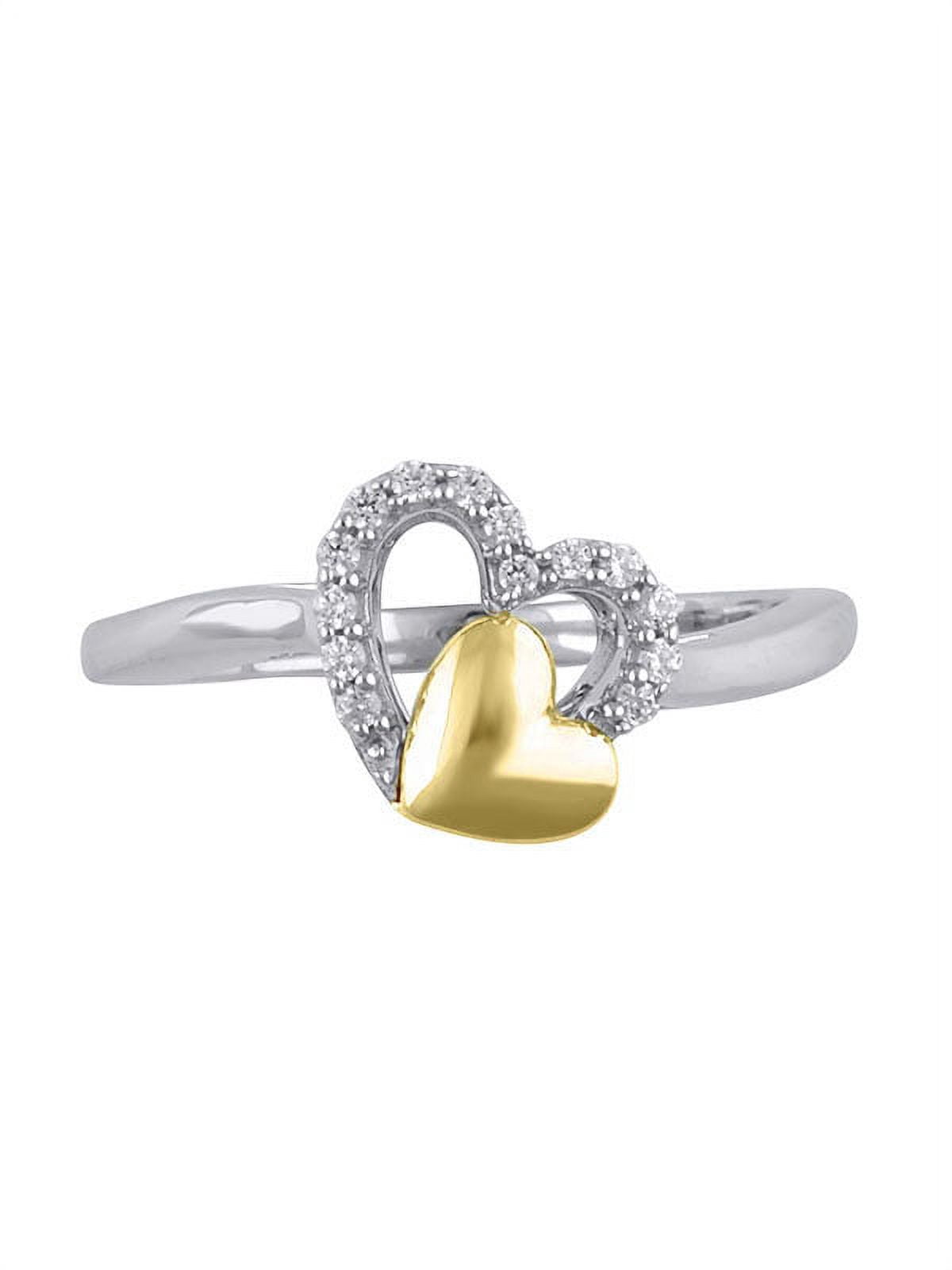 Diamond Accent Sterling Silver Double Heart Promise Ring